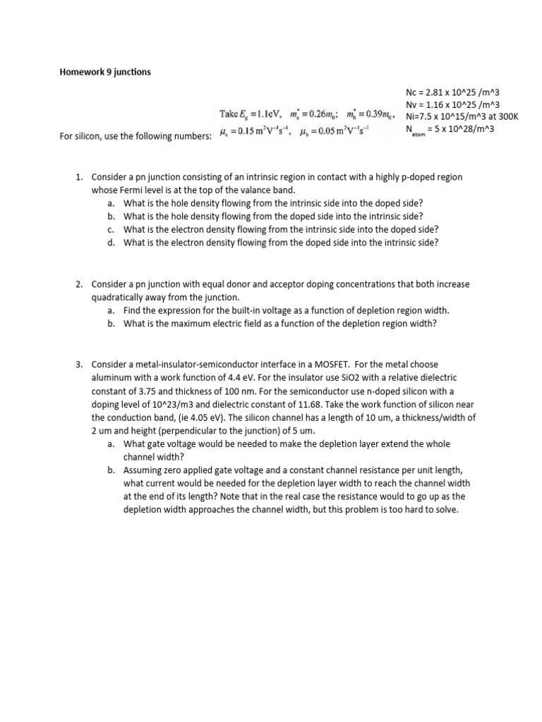 Homework 9 Junctions | PDF
