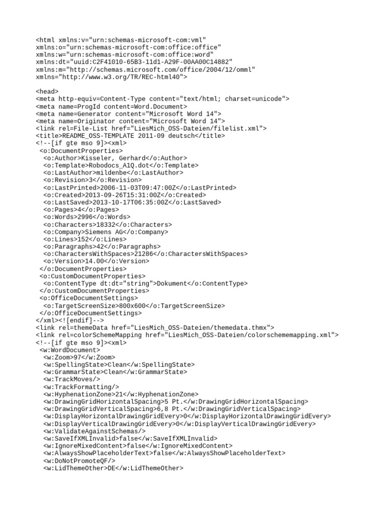 README OSS Template 2011 DE | PDF