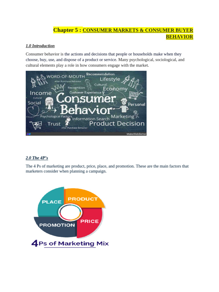 Consumer Markets & Buyer Behavior Insights | PDF | Consumer Behaviour ...