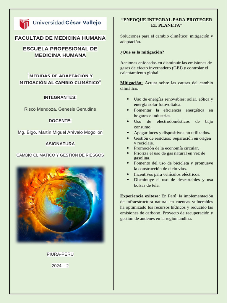Medidas de Adaptación y Mitigación Climática | PDF | Mitigación del ...
