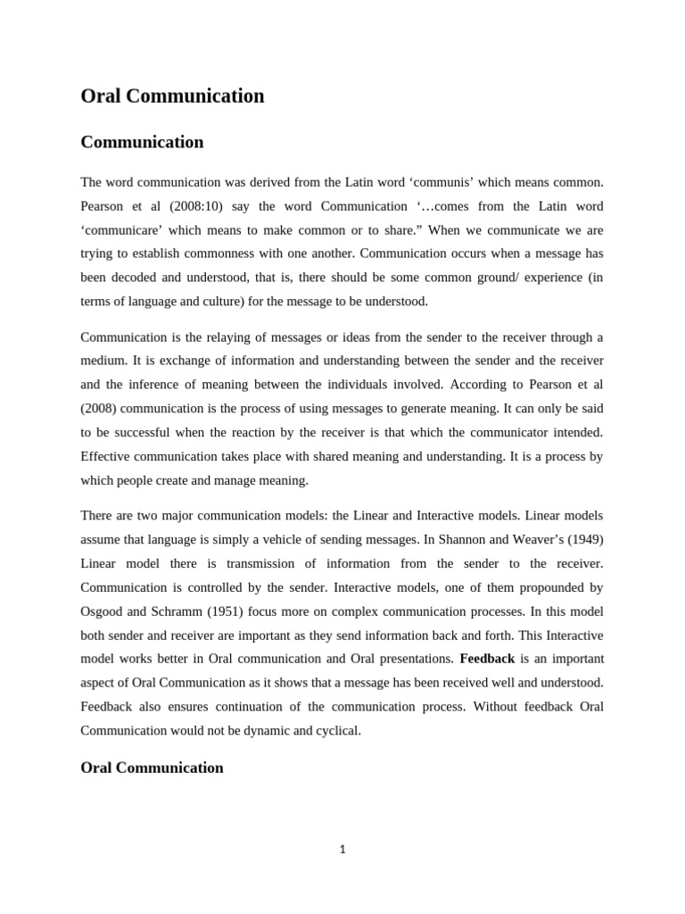 Effective Oral Communication Strategies | PDF | Nonverbal Communication ...