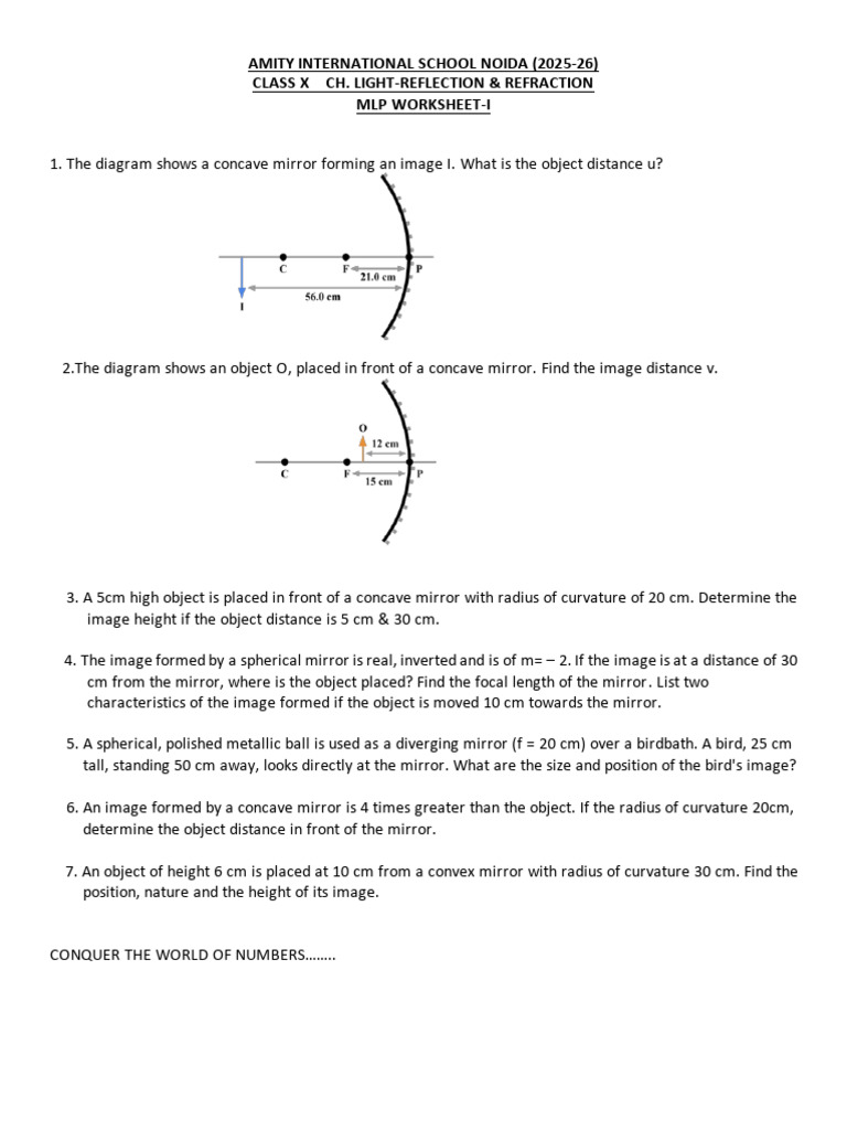 Image Formation by Concave Mirrors | PDF