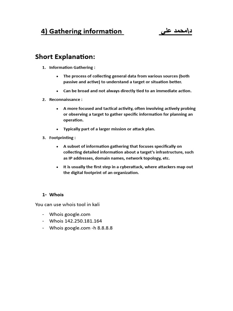 Information Gathering Techniques in Cybersecurity | PDF | Domain Name ...