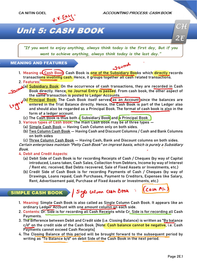 Understanding the Cash Book Formats | PDF | Debits And Credits | Credit ...