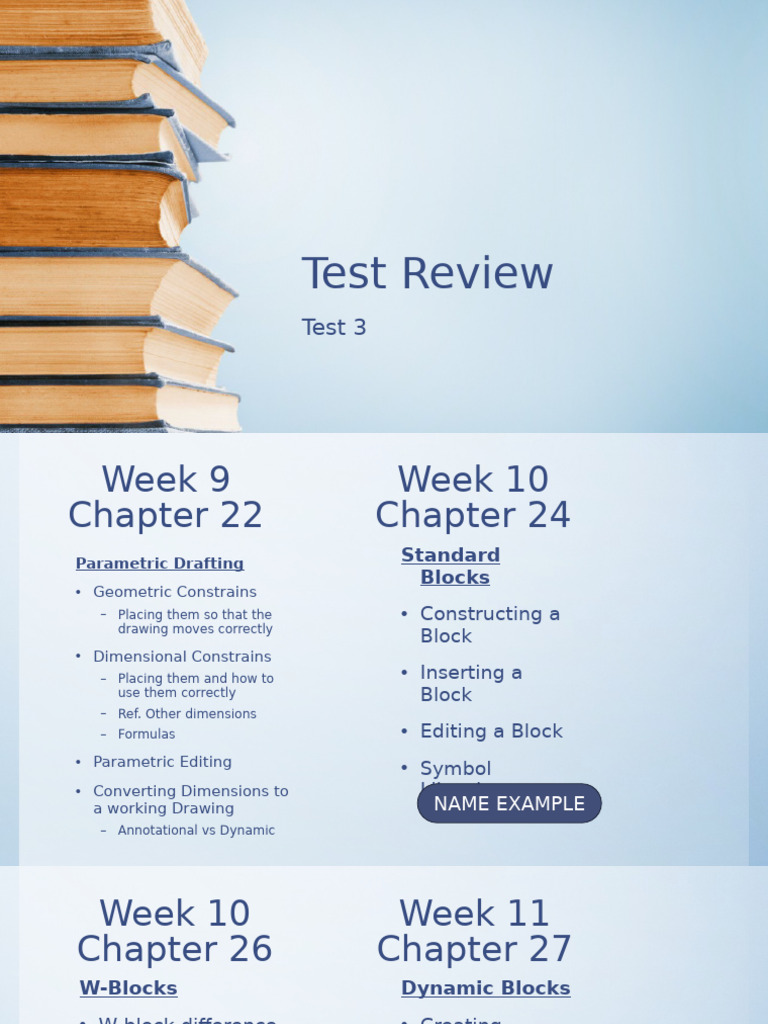 AutoCAD Test Review: Parametric & Blocks | PDF
