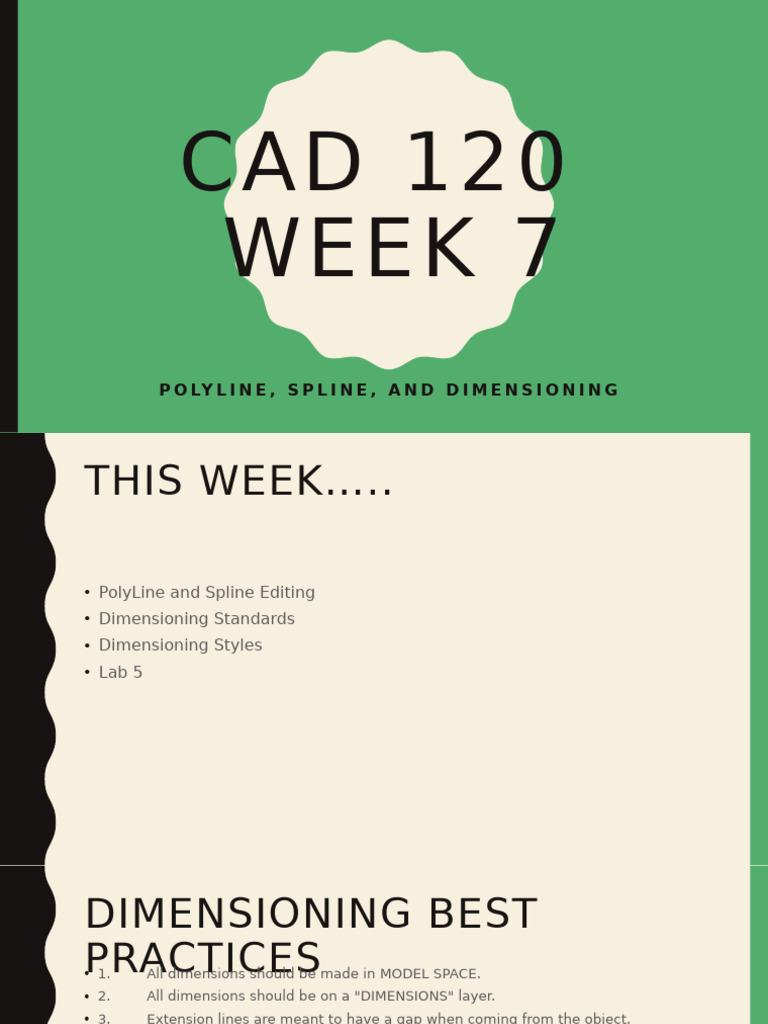 CAD 120 - Week 7 - Dimensioning | PDF | Dimension | Auto Cad