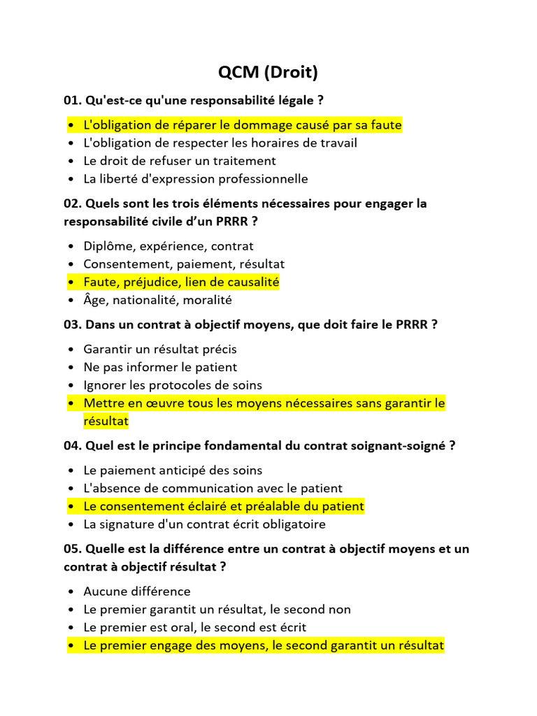Responsabilité légale des PRRR au Maroc | PDF | Consentement éclairé