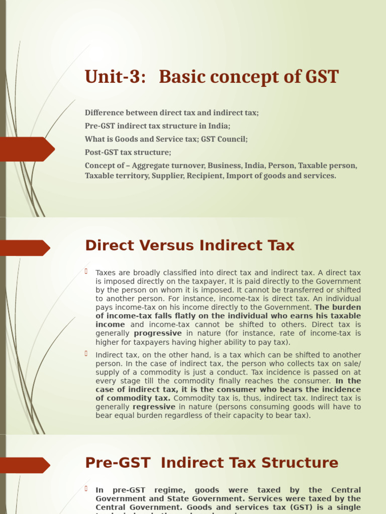 Understanding GST: Concepts and Structure | PDF | Taxes | Value Added Tax