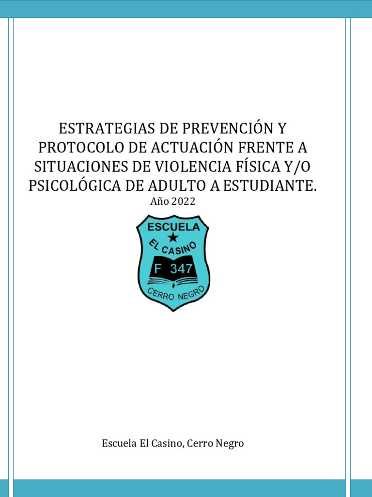 Protocolo de Prevención de Violencia Escolar | PDF | Abuso infantil ...