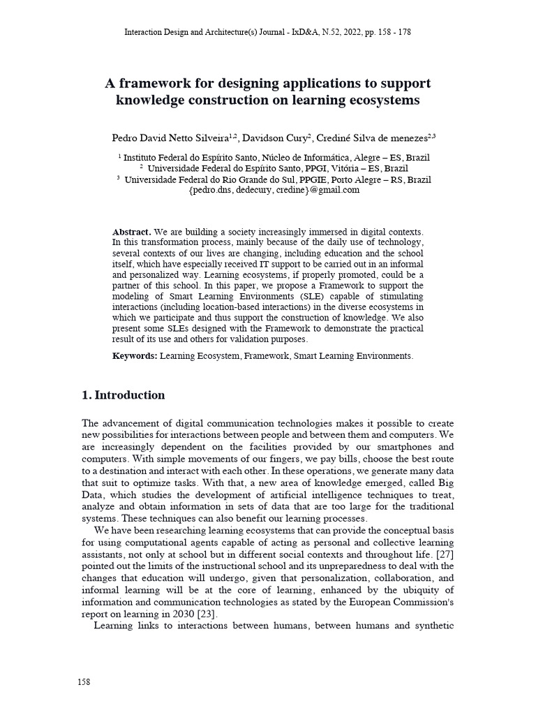Framework for Smart Learning Ecosystems | PDF | Learning | Educational ...