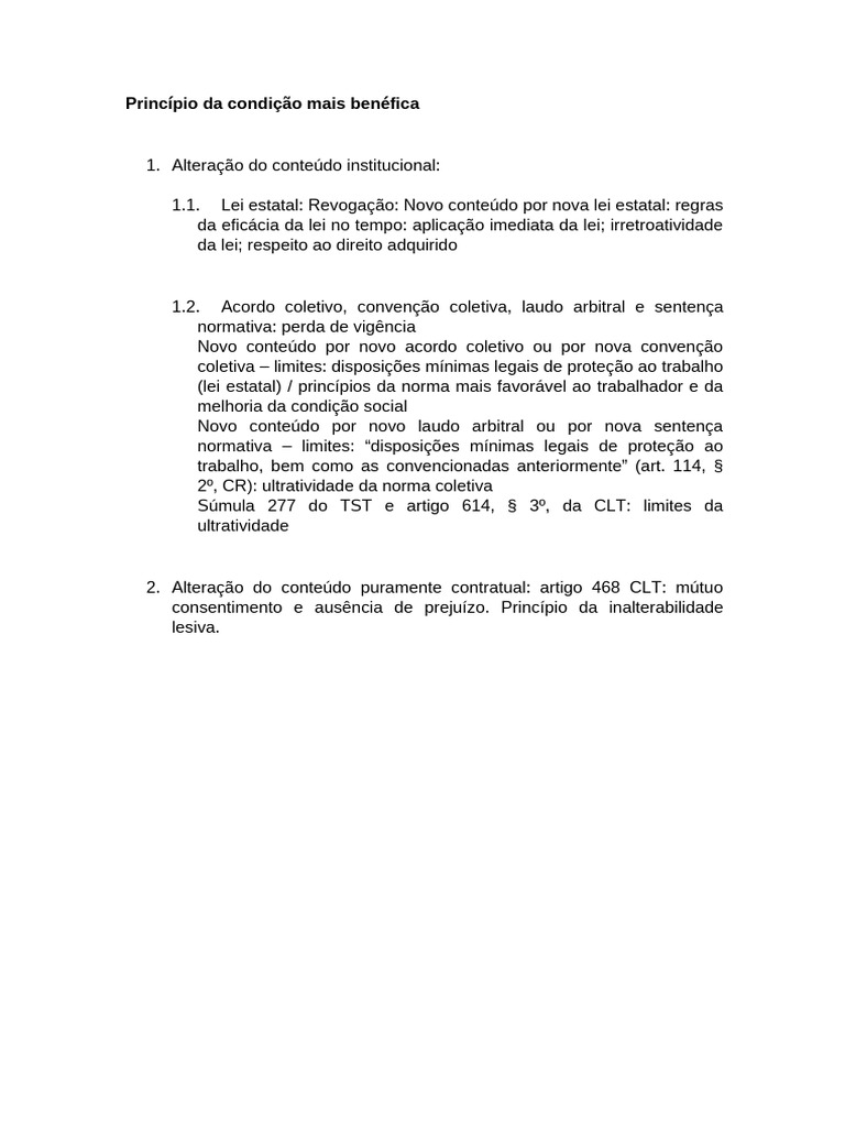 Princípio da Condição Mais Benéfica | PDF
