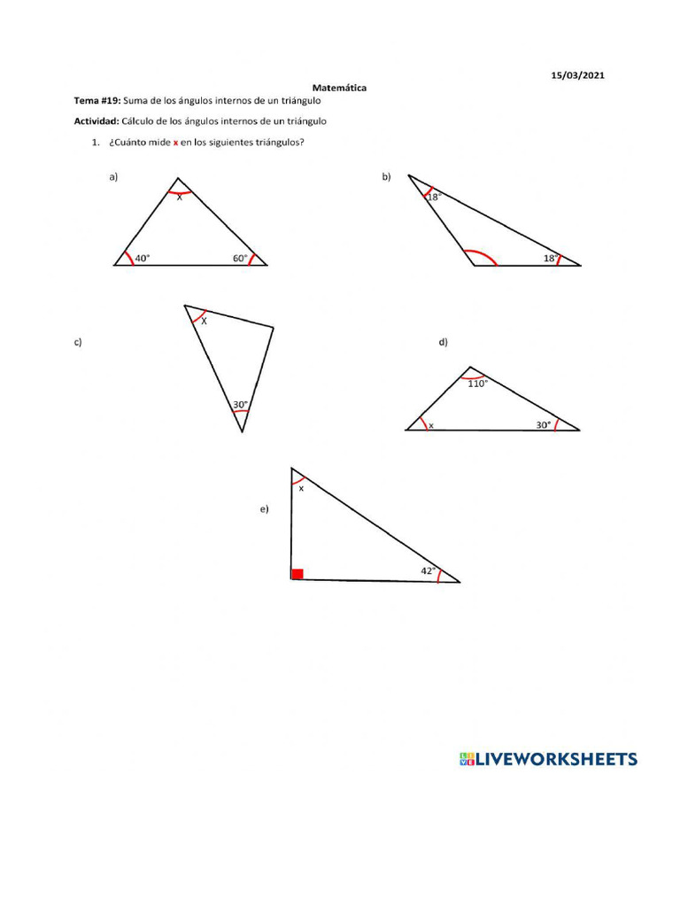 Ángulos Internos Del Triángulo | PDF