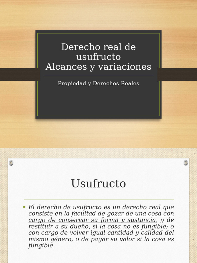 Usufructo: Definición y Tipos | PDF | Propiedad | Derecho privado