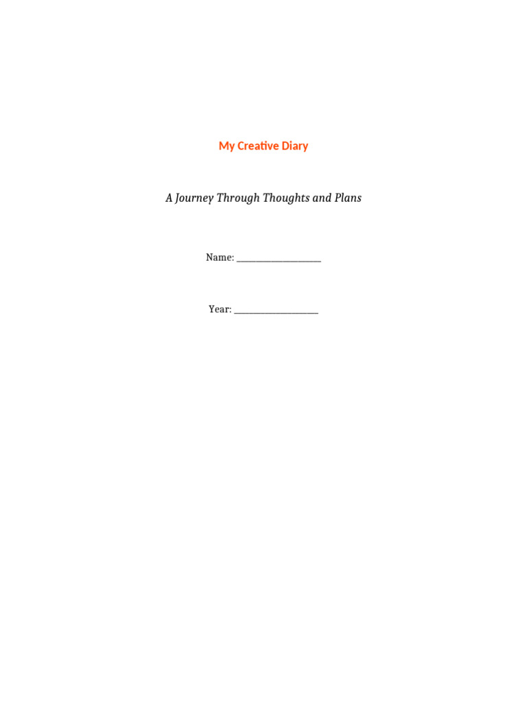 Creative Diary Template | PDF