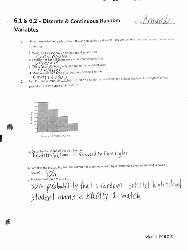 Ap Stats CH 6 HW | PDF