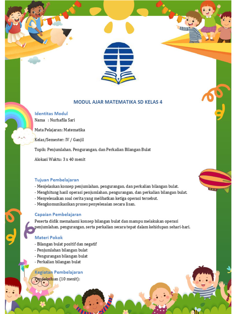 Modul Ajar Matematika Kelas4 Pdf