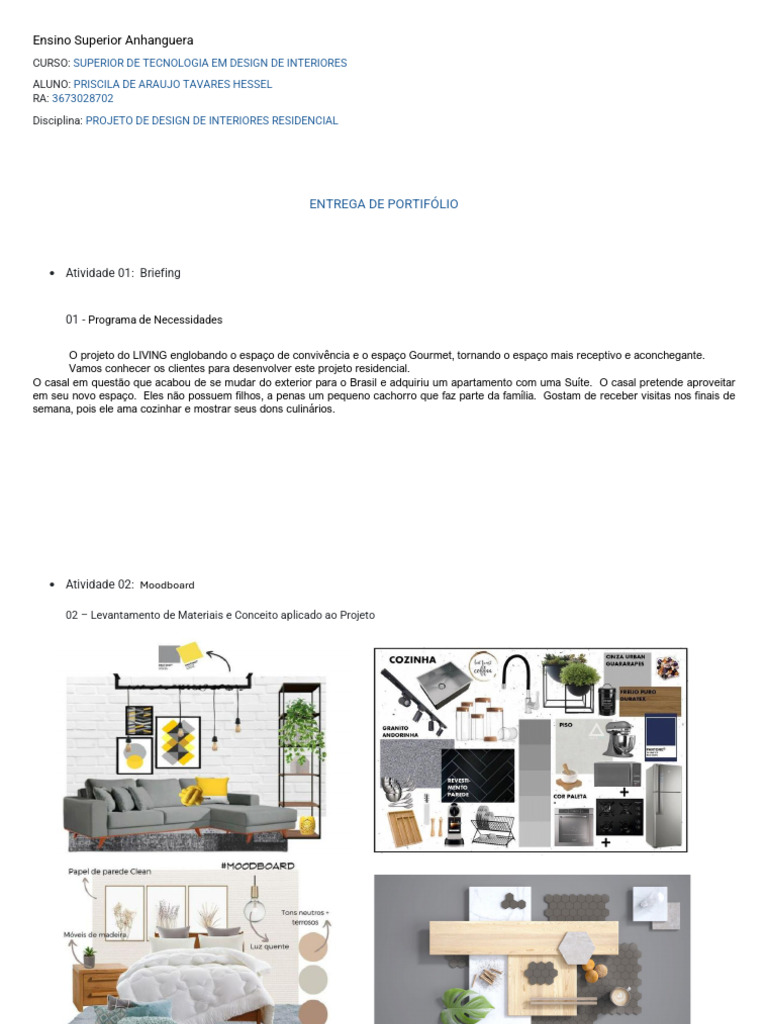 Ensino Superior Anhanguera - Portifolio Projeto de Design de Interiores ...
