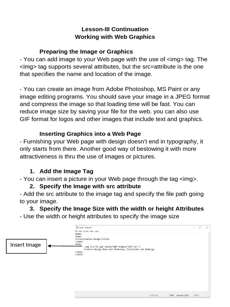 Lesson Working With Graphics AutoRecovered | PDF | Graphics | Computer ...