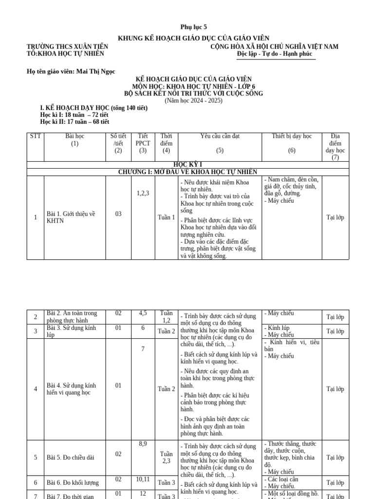 PH L C 5 - KHTN 6 | PDF