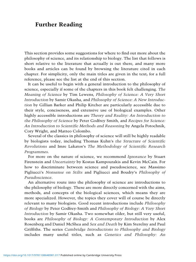 22.0 PP 313 318 Further Reading | PDF | Science | Philosophy Of Science