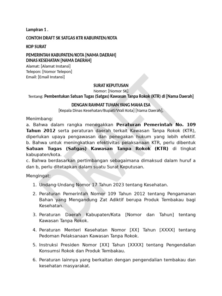 Draft SK KTR | PDF