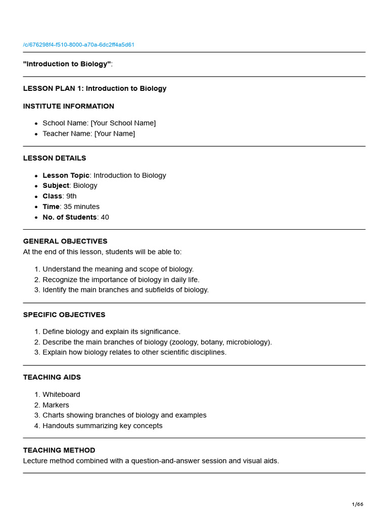 9th Grade Biology Lesson Plans | PDF | Cellular Respiration | Enzyme