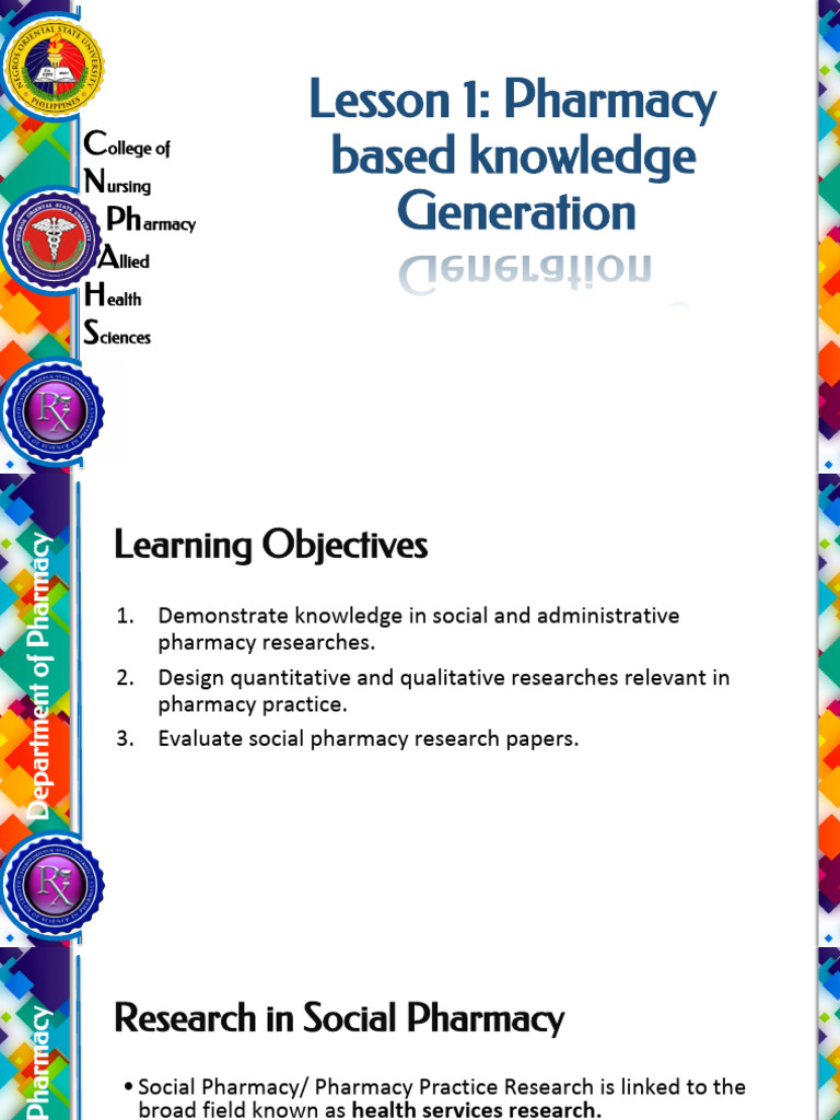 Unit 4. Pharmacy Based Knowledge Generation | PDF | Pharmacy | Medicine