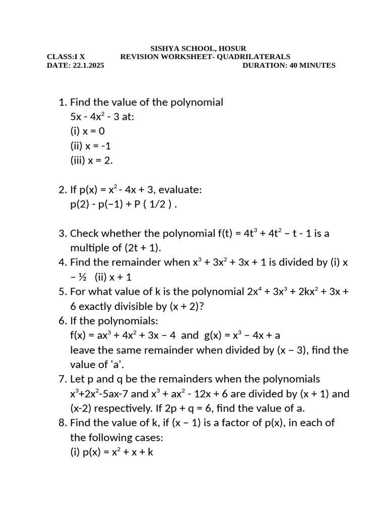 Polynomials 76593 | PDF | Polynomial | Factorization