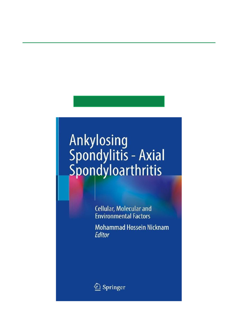 Ankylosing Spondylitis Axial Spondyloarthritis Cellular, Molecular and ...