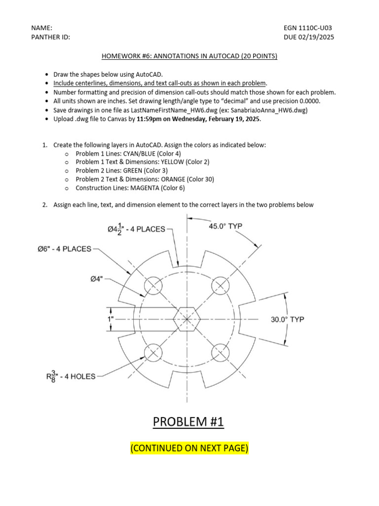 Homework+6 AutoCAD | PDF