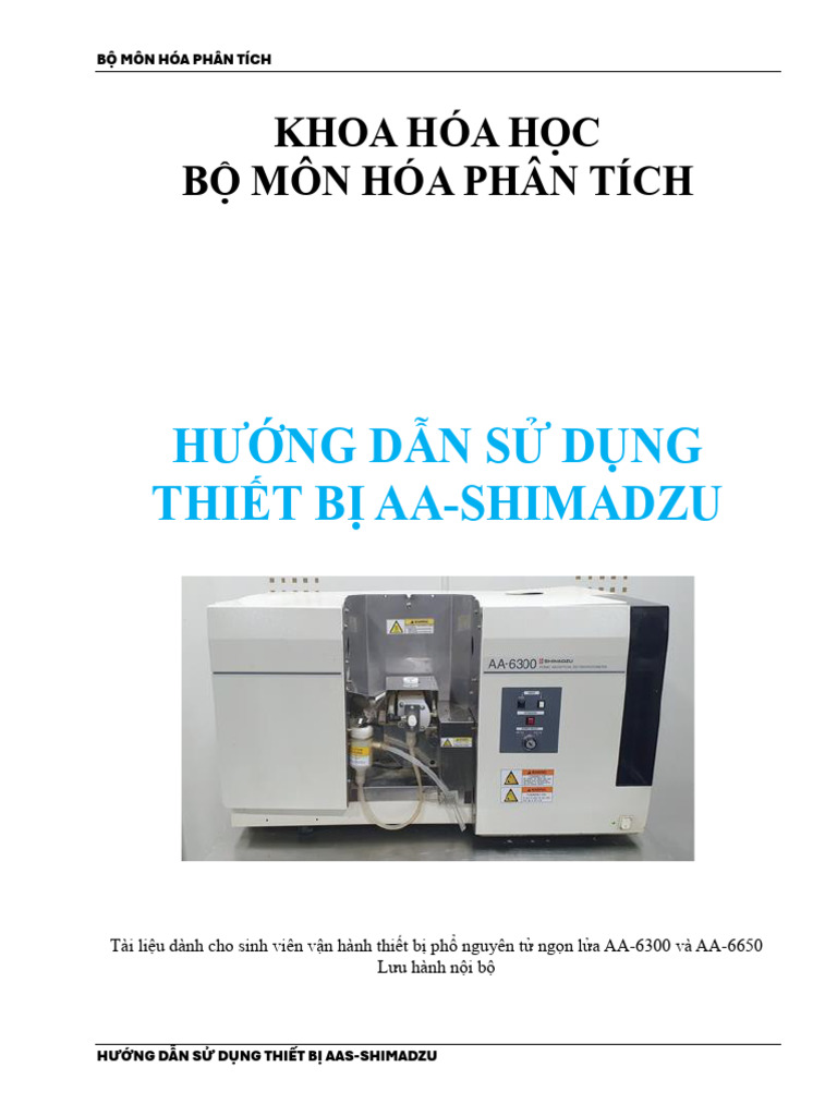 Hướng Dẫn Sử Dụng Thiết Bị AAS-Shimadzu | PDF