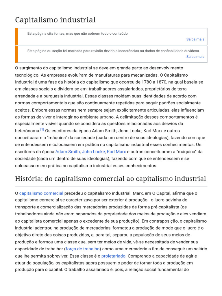 Evolução do Capitalismo Industrial | PDF | Capitalismo | Economia política