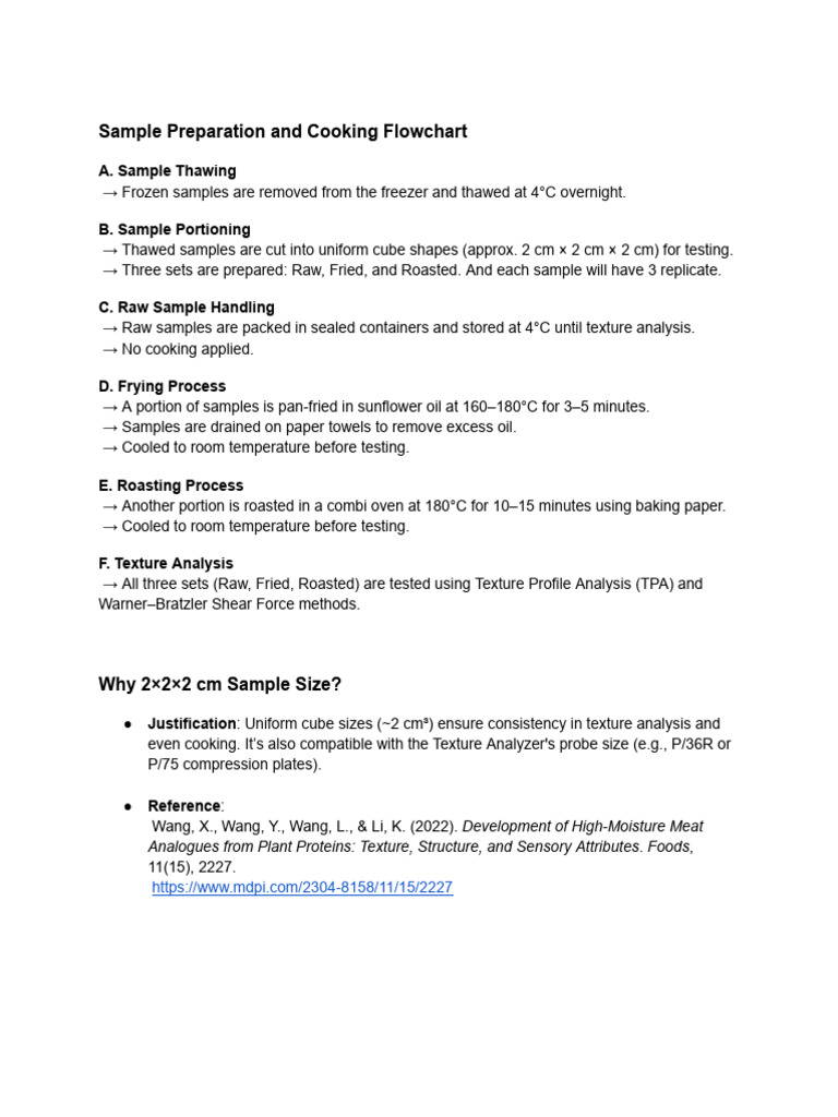 Sample Prep and Cooking for Texture Analysis | PDF