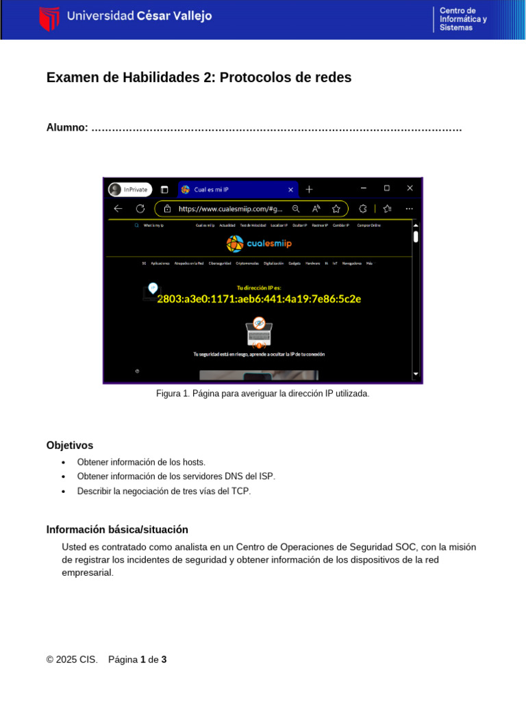 Examen de Habilidades en Protocolos de Redes | PDF | Protocolos de ...