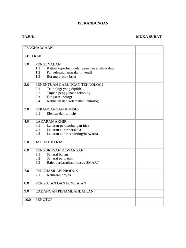 Folio Kerja Kursus RBT Tingkatan 3 | PDF