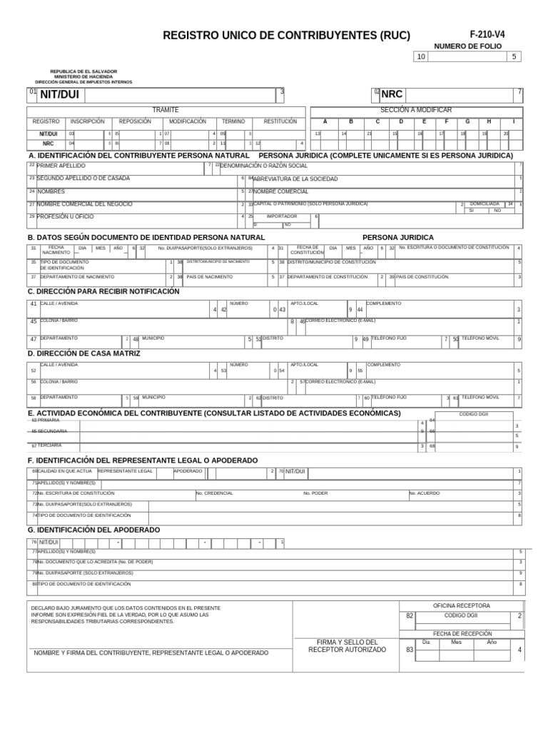 Registro Único de Contribuyentes RUC | PDF