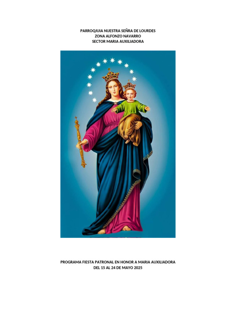 Prog - Ma. Auxiliadora | PDF | María, madre de Jesús | Napoleón