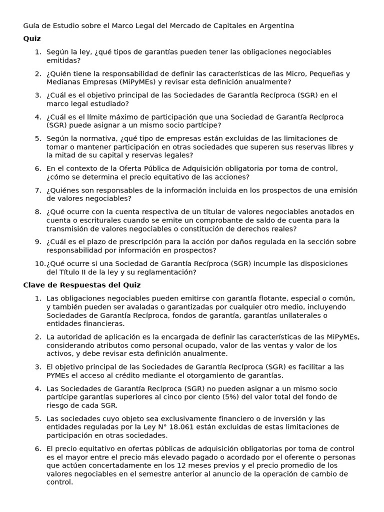 1-Guía de Estudio Sobre El Marco Legal Del Mercado de Capitales en ...