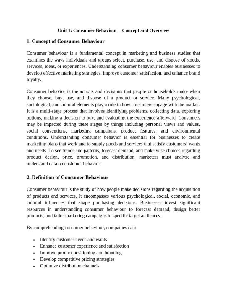 Understanding Consumer Behavior in Marketing | PDF | Consumer Behaviour ...