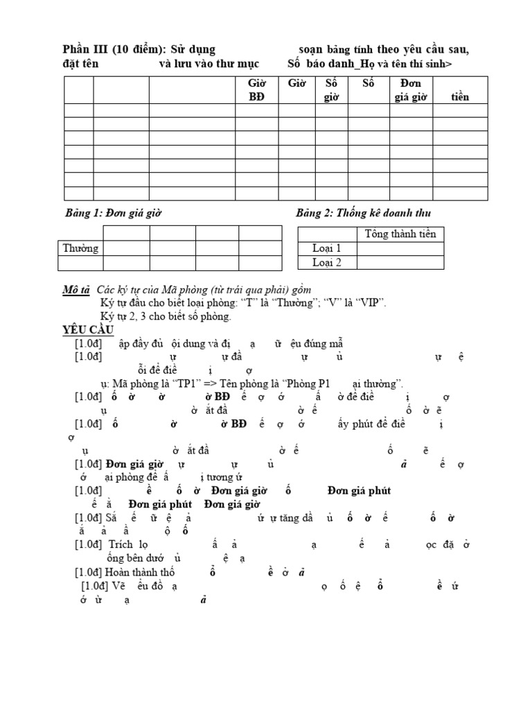 Bai Tap Excel | PDF
