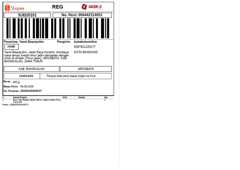 Label Pengiriman-124 | PDF