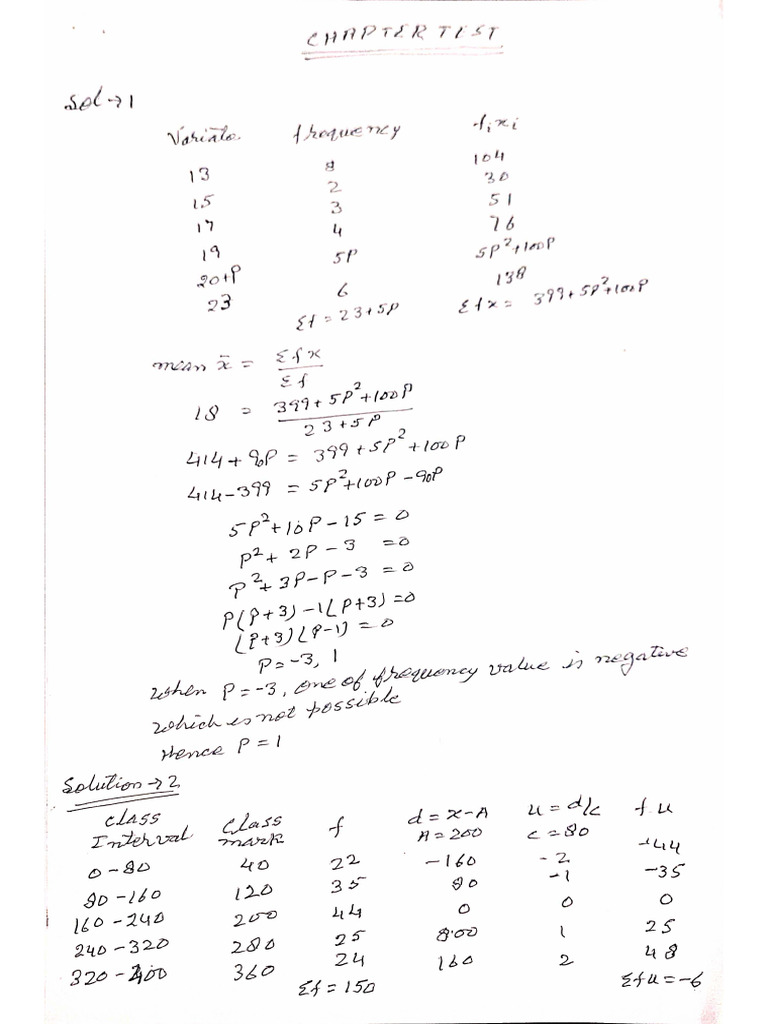 ML Class 11 Chapter 14 Chapter Test | PDF
