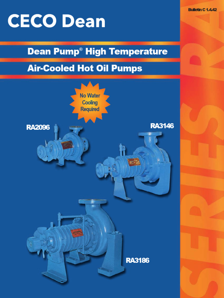 Dean Pump RA3146 Hot Oil Pumps Guide | PDF | Pump | Bearing (Mechanical)