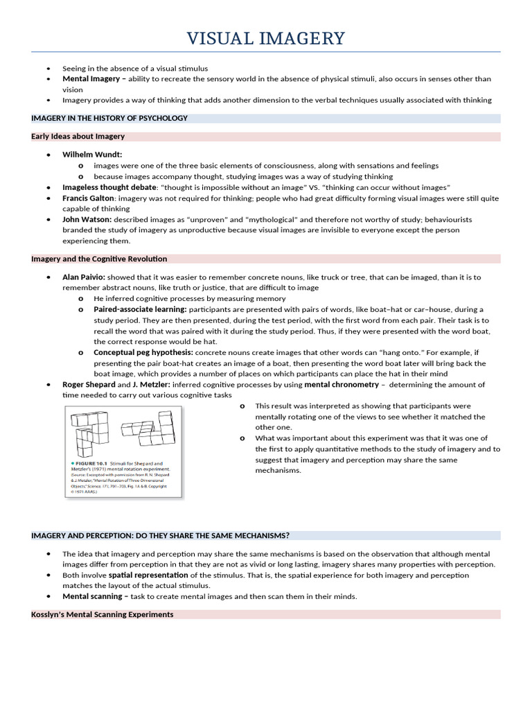 Understanding Visual Imagery in Psychology | PDF | Mental Image ...