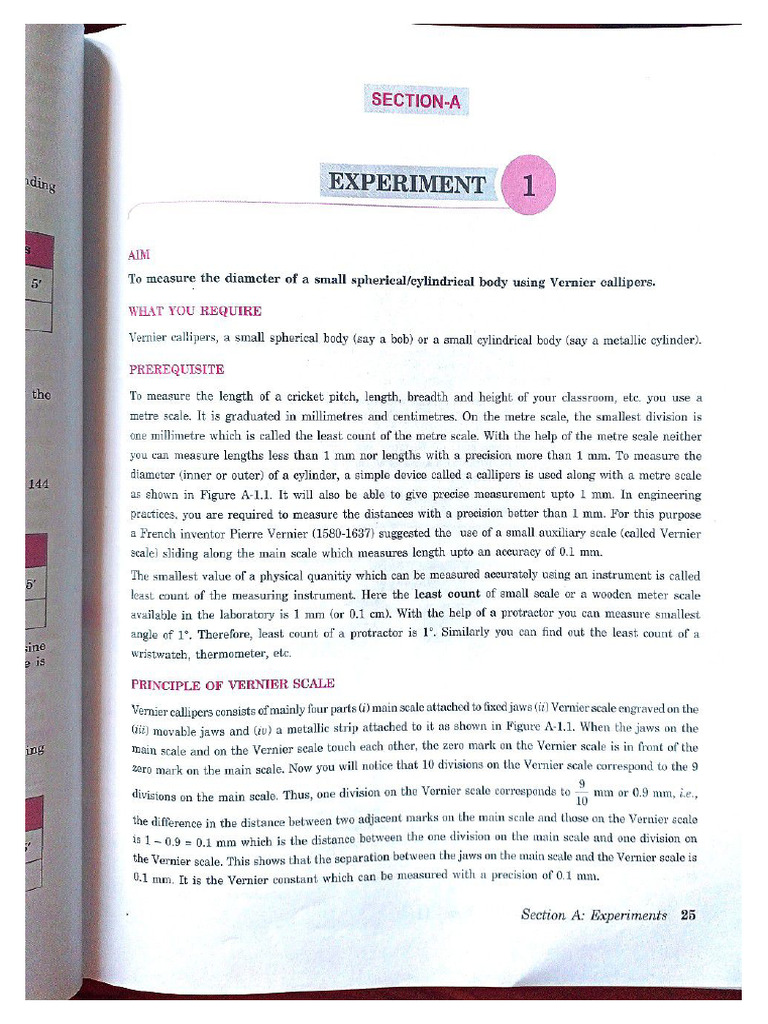 Experiment Readings of Class 11 | PDF