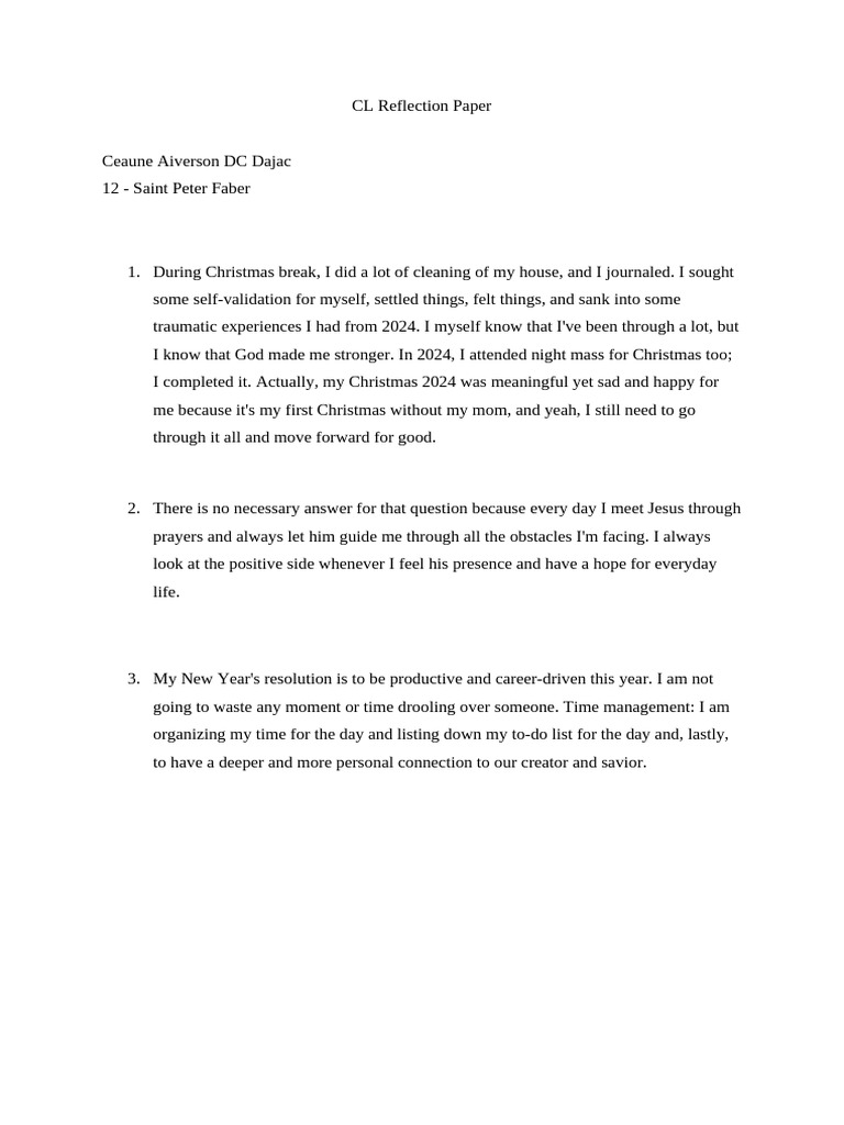 CL Reflection Paper | PDF