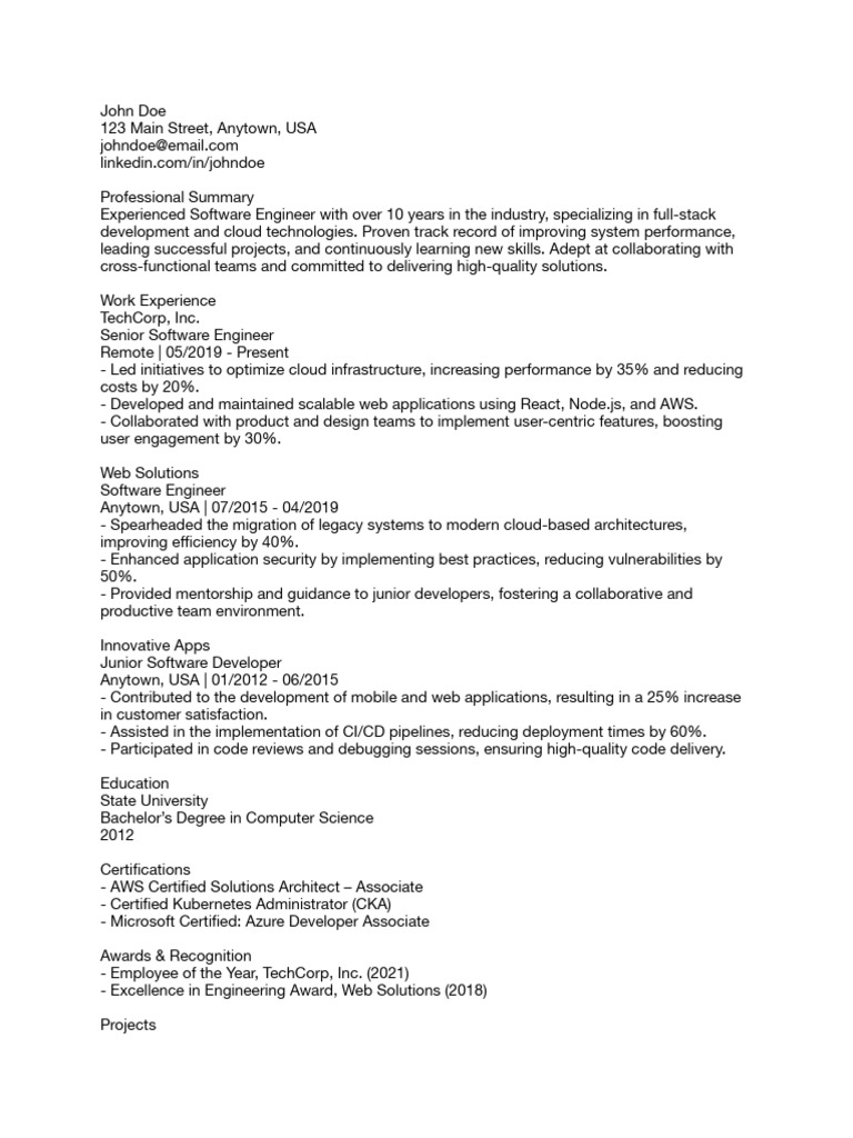 Resume Template | PDF | Cloud Computing | Software