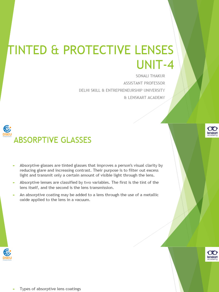 Tints and Protective Glass | PDF | Sunglasses | Ultraviolet