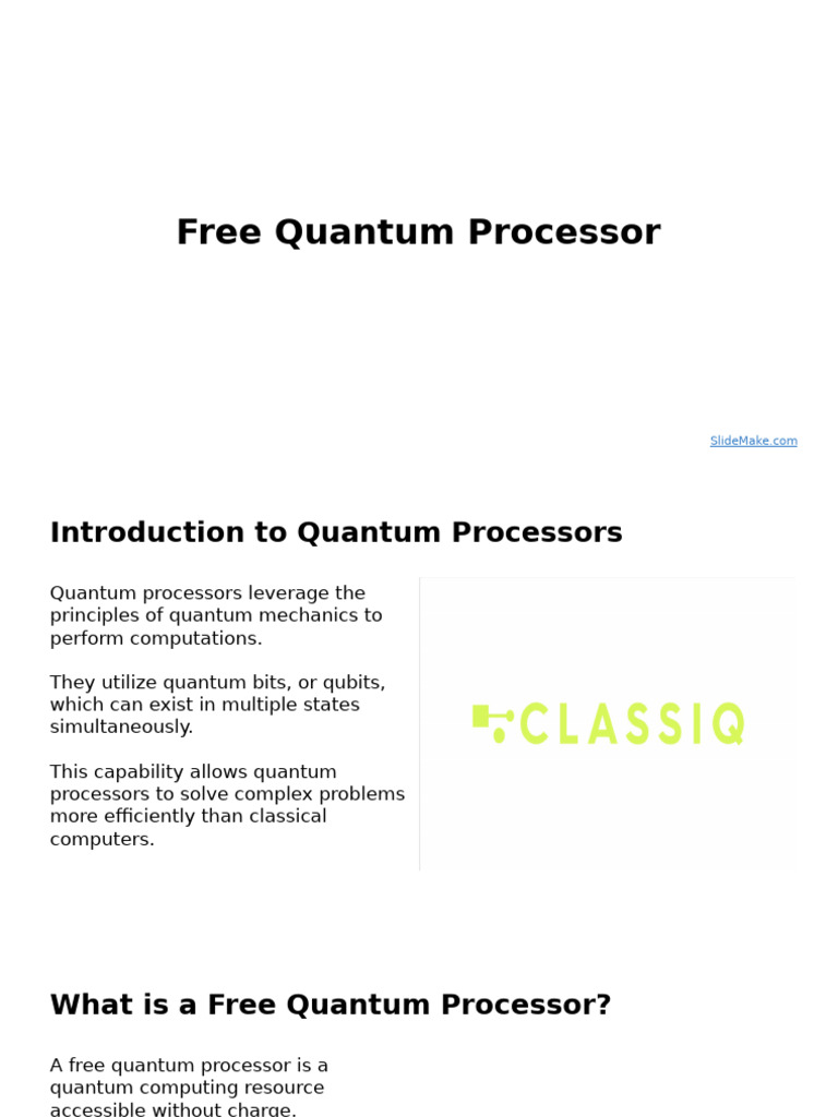 Free Quantum Processor | PDF