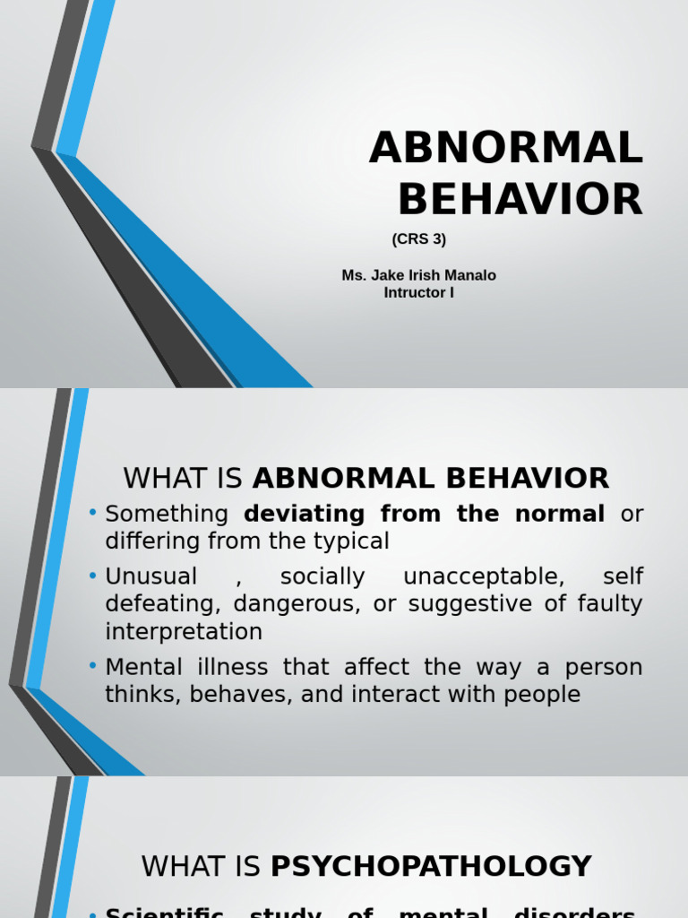Abnormal Behavior | PDF | Mental Disorder | Psychology